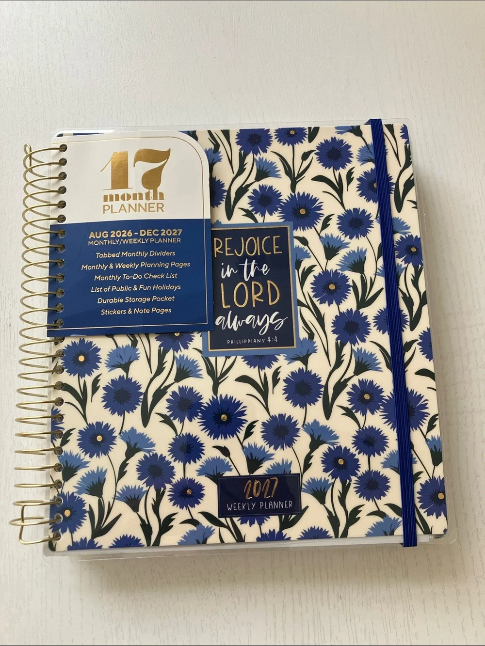 The Creative Expert 17 Month Planner-Rejoice In The Lord Always 8/26-12/27 NWT